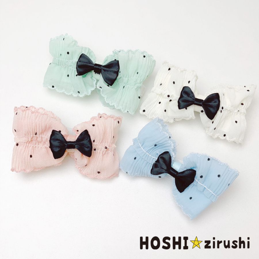 ドット柄のふんわりチョーカー【20個入り】 Pet choker Dog collar Pet ribbon Pet accessories
