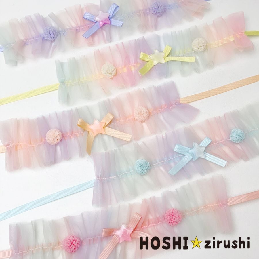 虹色ふわふわ韓国風チョーカー【20個入り】 Pet choker Dog collar Pet ribbon Pet accessories