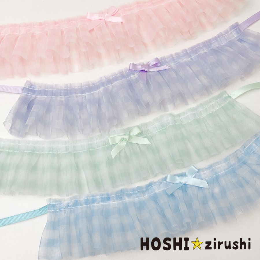 ふんわりチェック柄韓国風チョーカー 【20枚入り】 Pet choker Dog collar Pet ribbon Pet accessories