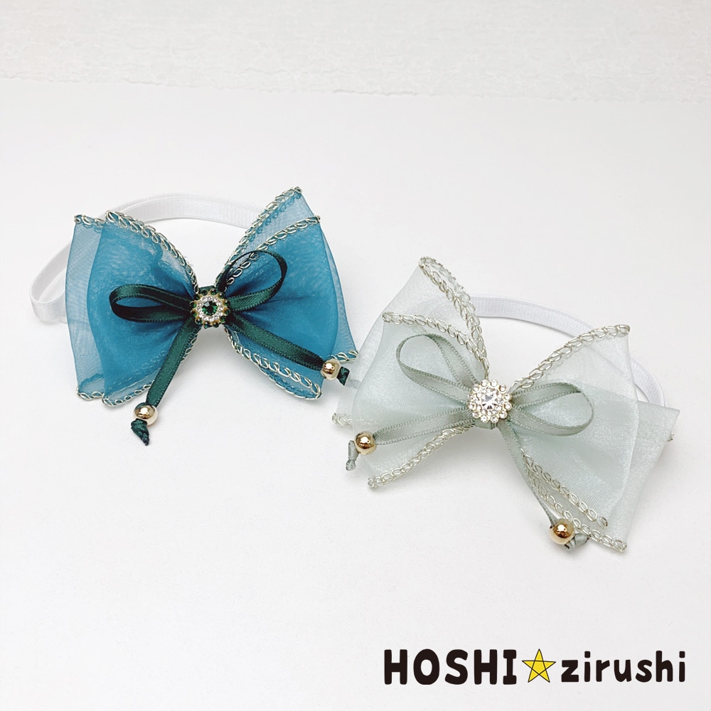 アンティーク・グリーンのビジューチョーカー【20個入り】 Pet choker Dog collar Pet ribbon Pet accessories