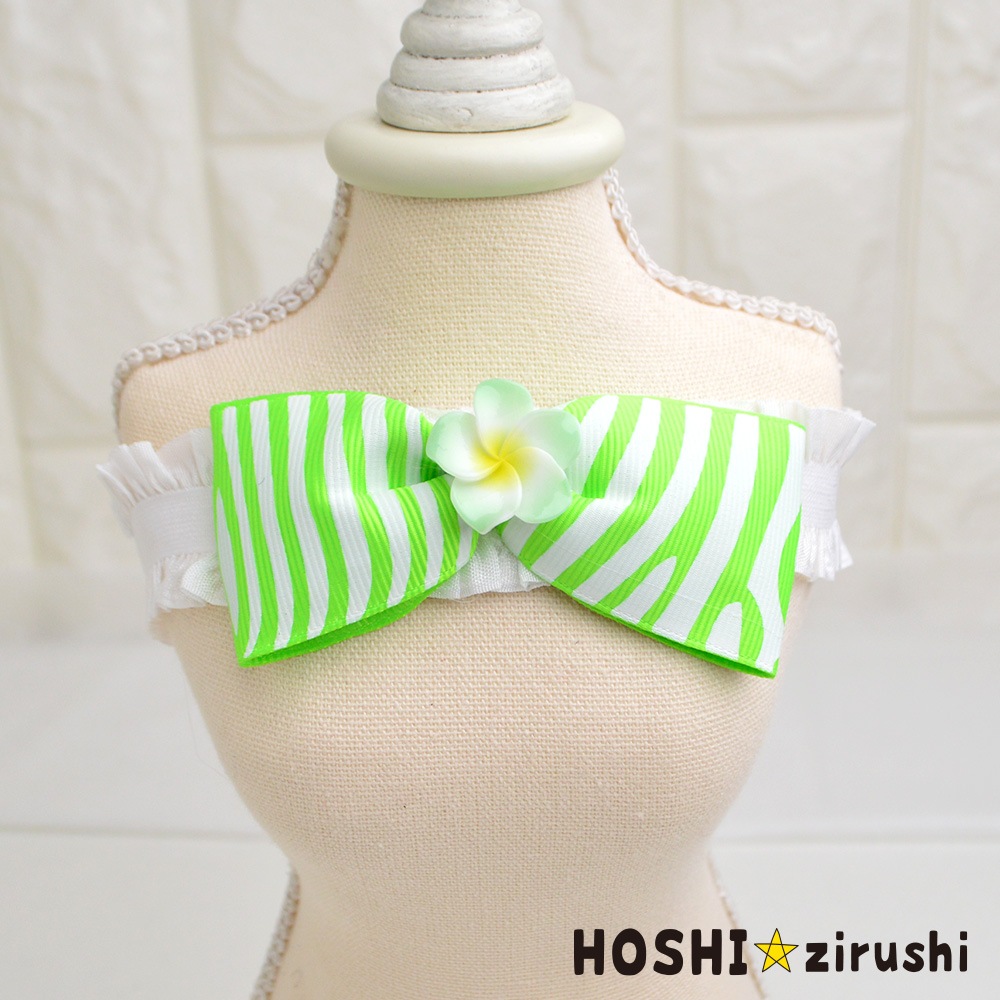 お花付ゼブラチョーカー【20個入り】 Pet choker Dog collar Pet ribbon Pet accessories