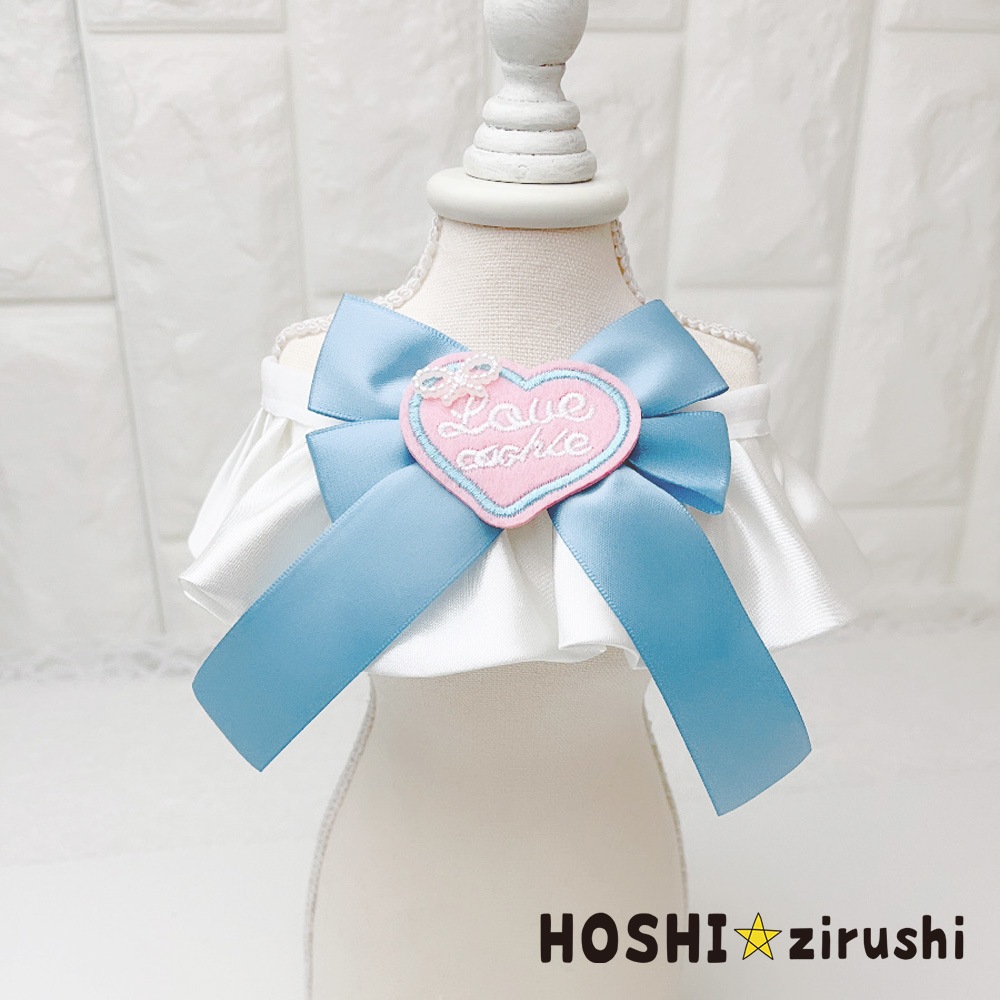 ミルキーリボンLOVEチョーカー（10枚入） Pet choker Dog collar Pet ribbon Pet accessories