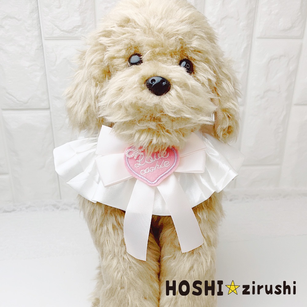 ミルキーリボンLOVEチョーカー（10枚入） Pet choker Dog collar Pet ribbon Pet accessories