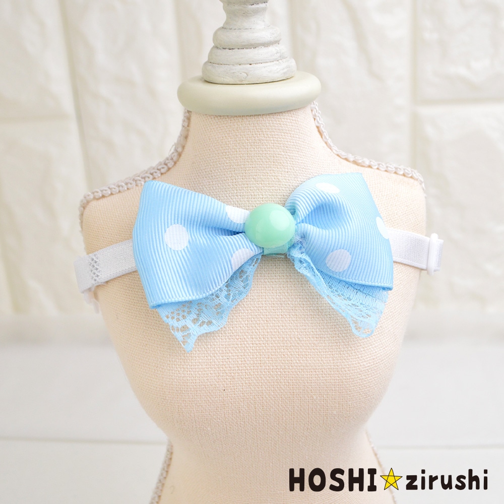 ドットリボンチョーカー【20個入り】 Pet choker Dog collar Pet ribbon Pet accessories