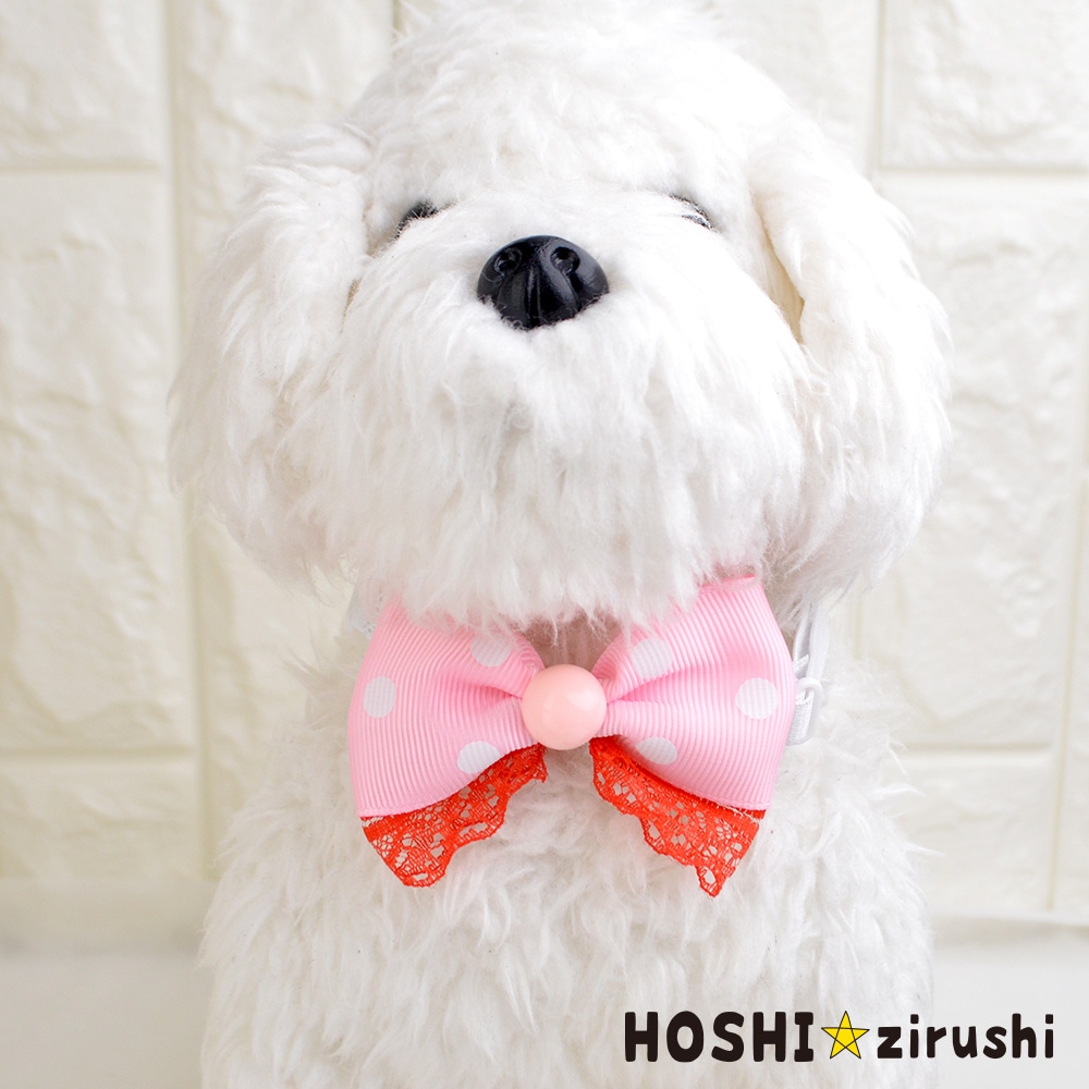 ドットリボンチョーカー【20個入り】 Pet choker Dog collar Pet ribbon Pet accessories