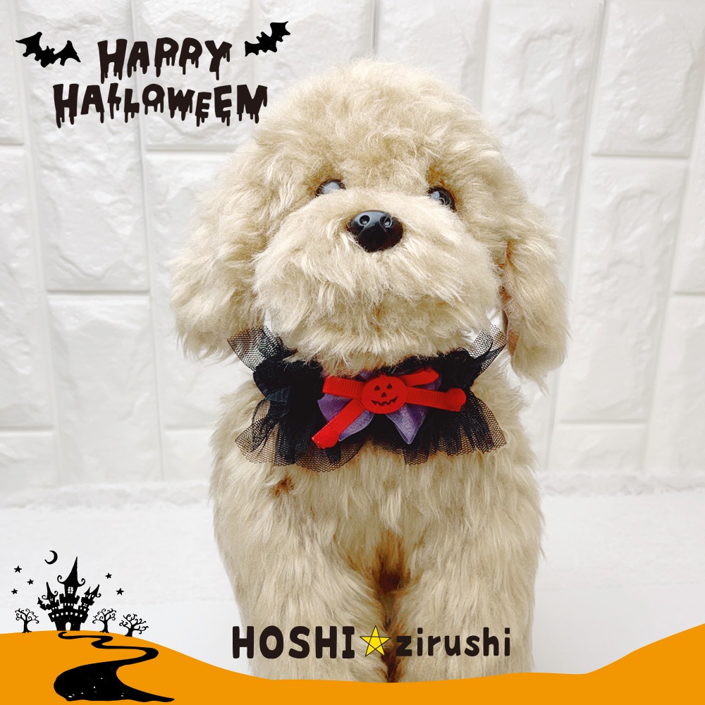 ★ハロウィンバラエティーチョーカー【20個入り】サイズ色違い(キャンディの後ろＳが黒、Мが紫) Pet choker Dog collar Pet ribbon Pet accessories pendant