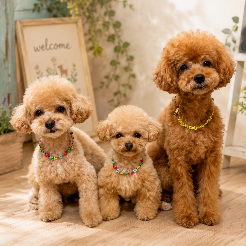 ビーズフラワーネックレス（10個入り） Pet choker Dog collar Pet ribbon Pet accessories