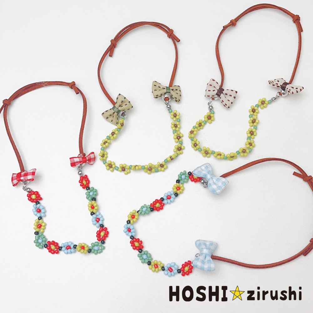 ビーズフラワーネックレス（10個入り） Pet choker Dog collar Pet