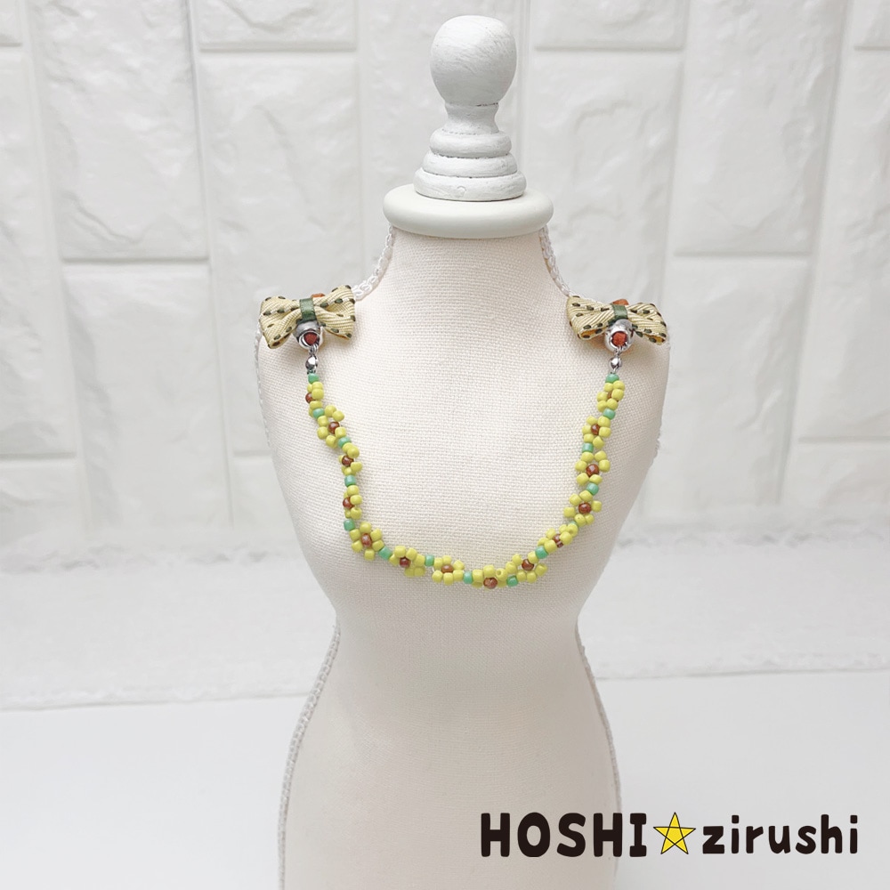 ビーズフラワーネックレス（10個入り） Pet choker Dog collar Pet