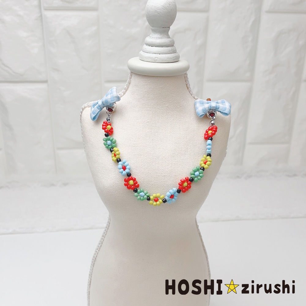 ペット用ビーズネックレス MGH-011 ビーズフラワーネックレス（10個入り） Pet choker Dog collar Pet
