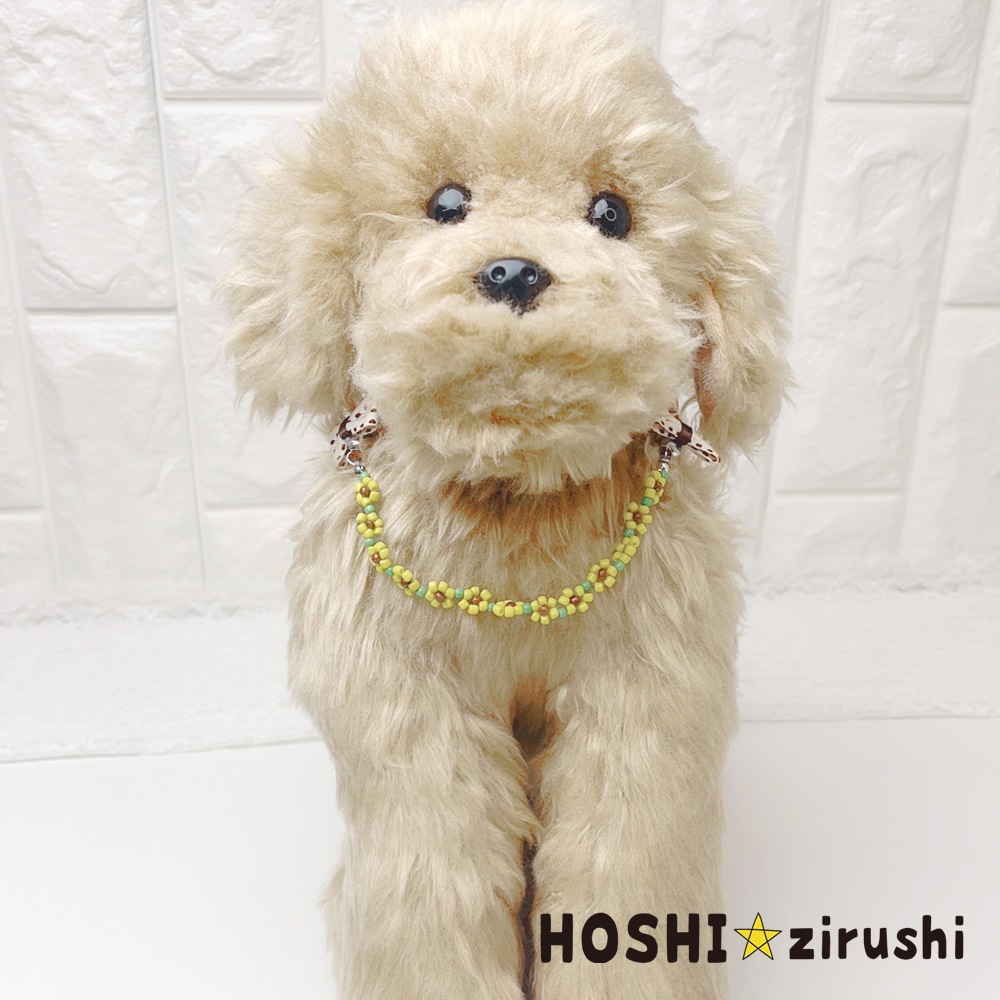 ビーズフラワーネックレス（10個入り） Pet choker Dog collar Pet ribbon Pet accessories