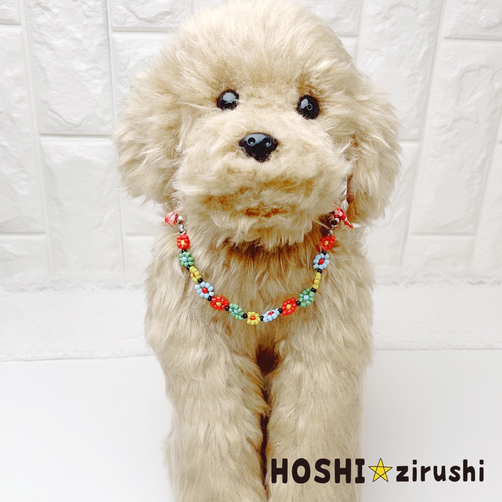 ビーズフラワーネックレス（10個入り） Pet choker Dog collar Pet