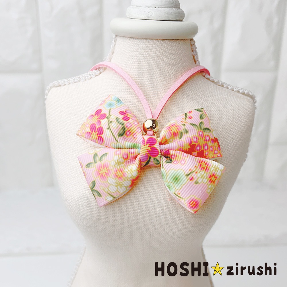 シンプル和柄リボンペンダント【20個入り】 Pet choker Dog collar Pet