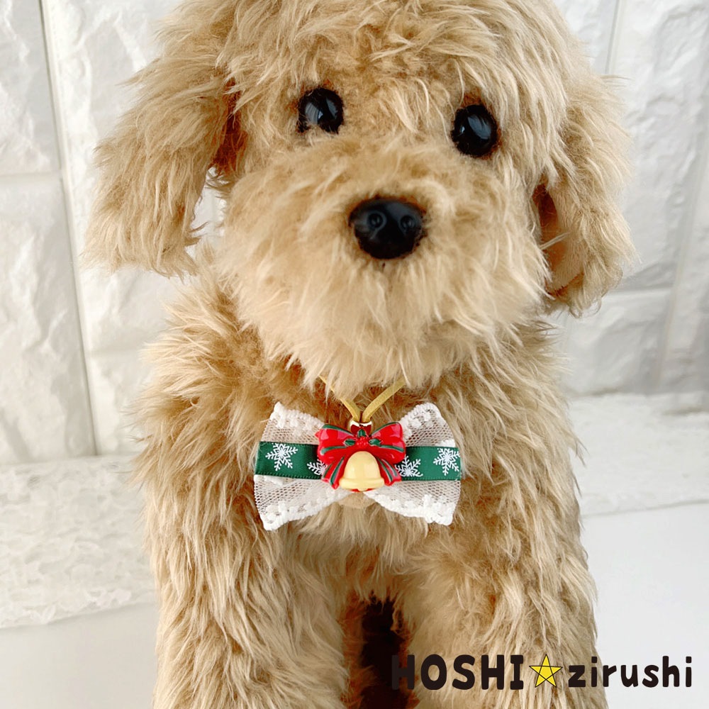 しじみさま★クリスマスNO2★フェルトリボントリミングチョーカー6セット 可愛いリボンのクリスマスペンダント【20個入り】 Pet choker