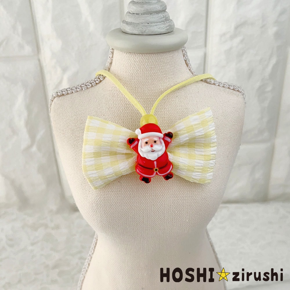 チェックリボンのクリスマスペンダント【20個入り】 Pet choker Dog