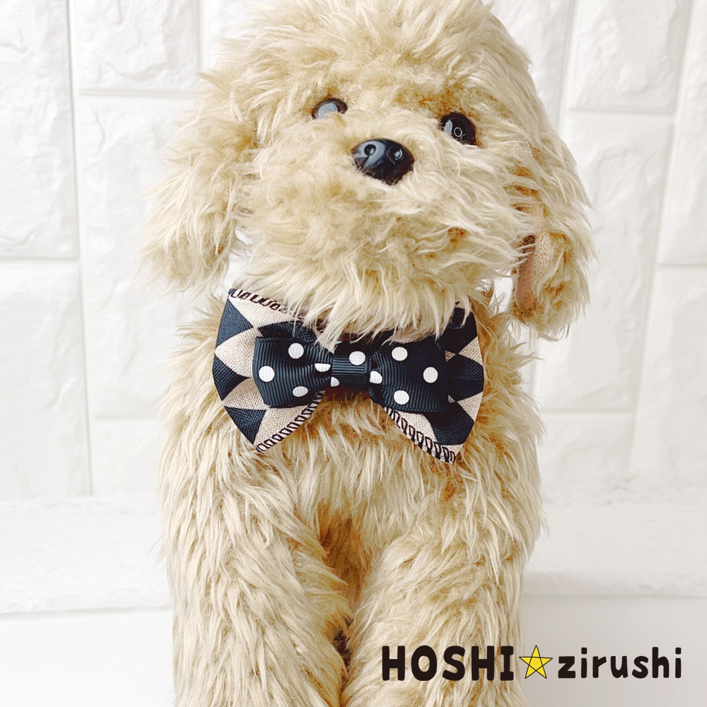 セピアなドットリボンチョーカー【20個入り】 Pet choker Dog collar