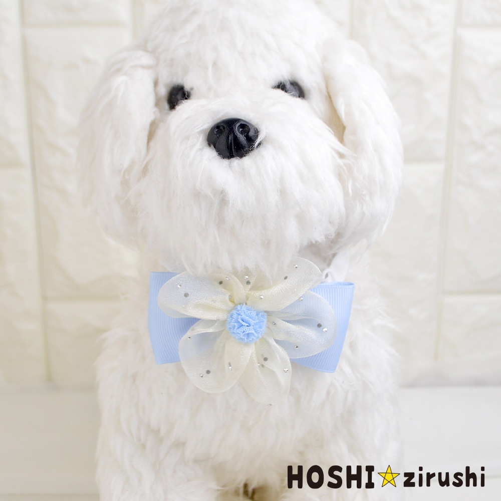 キラキラストーン付シースルーフラワーチョーカー（タイプ2）【20個入り】 Pet choker Dog collar Pet ribbon Pet accessories