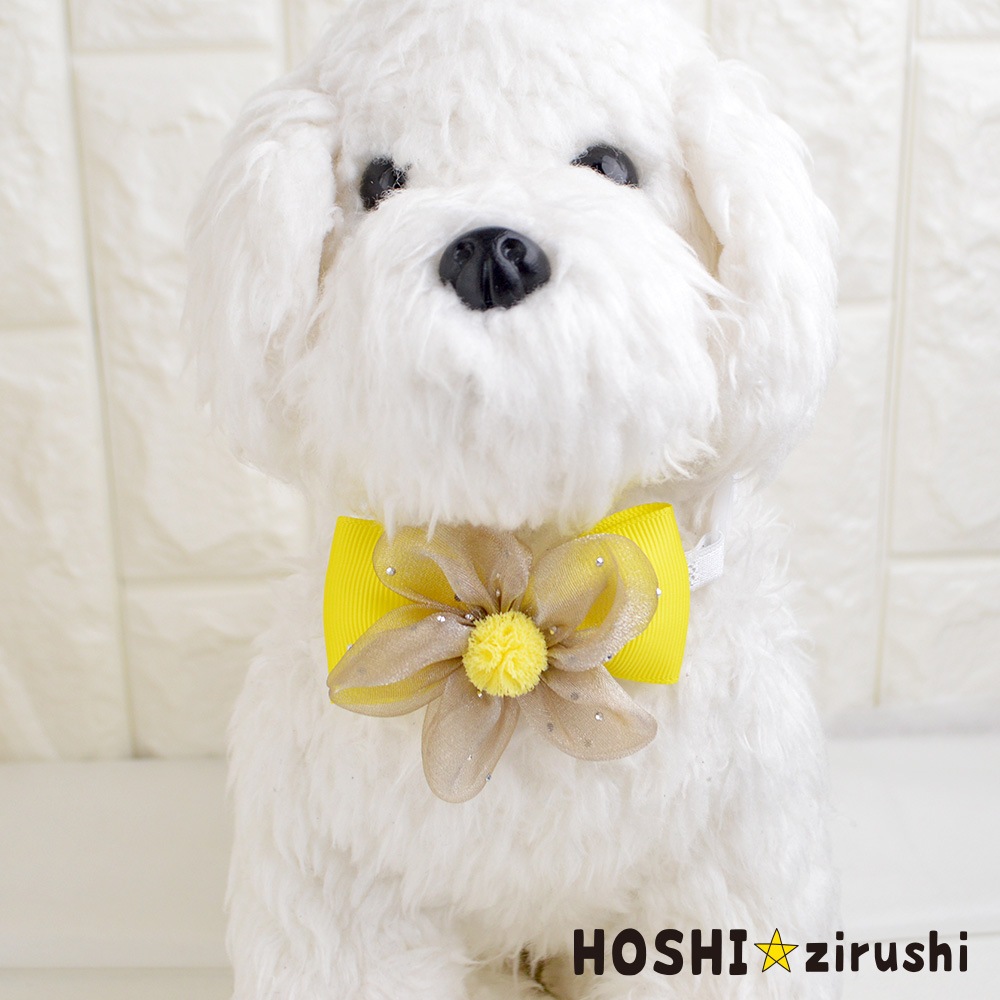 キラキラストーン付シースルーフラワーチョーカー（タイプ2）【20個入り】 Pet choker Dog collar Pet ribbon Pet accessories