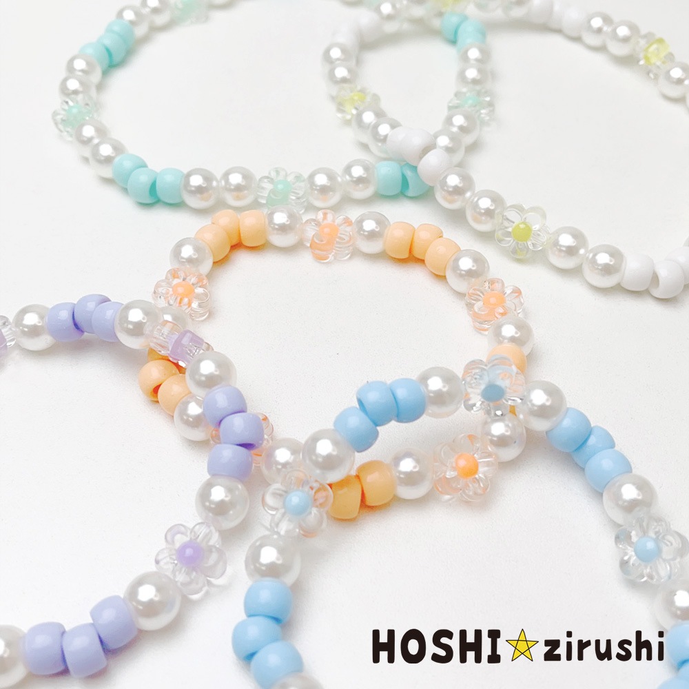 お花とパールのネックレス（小さいサイズ）【20個入り】