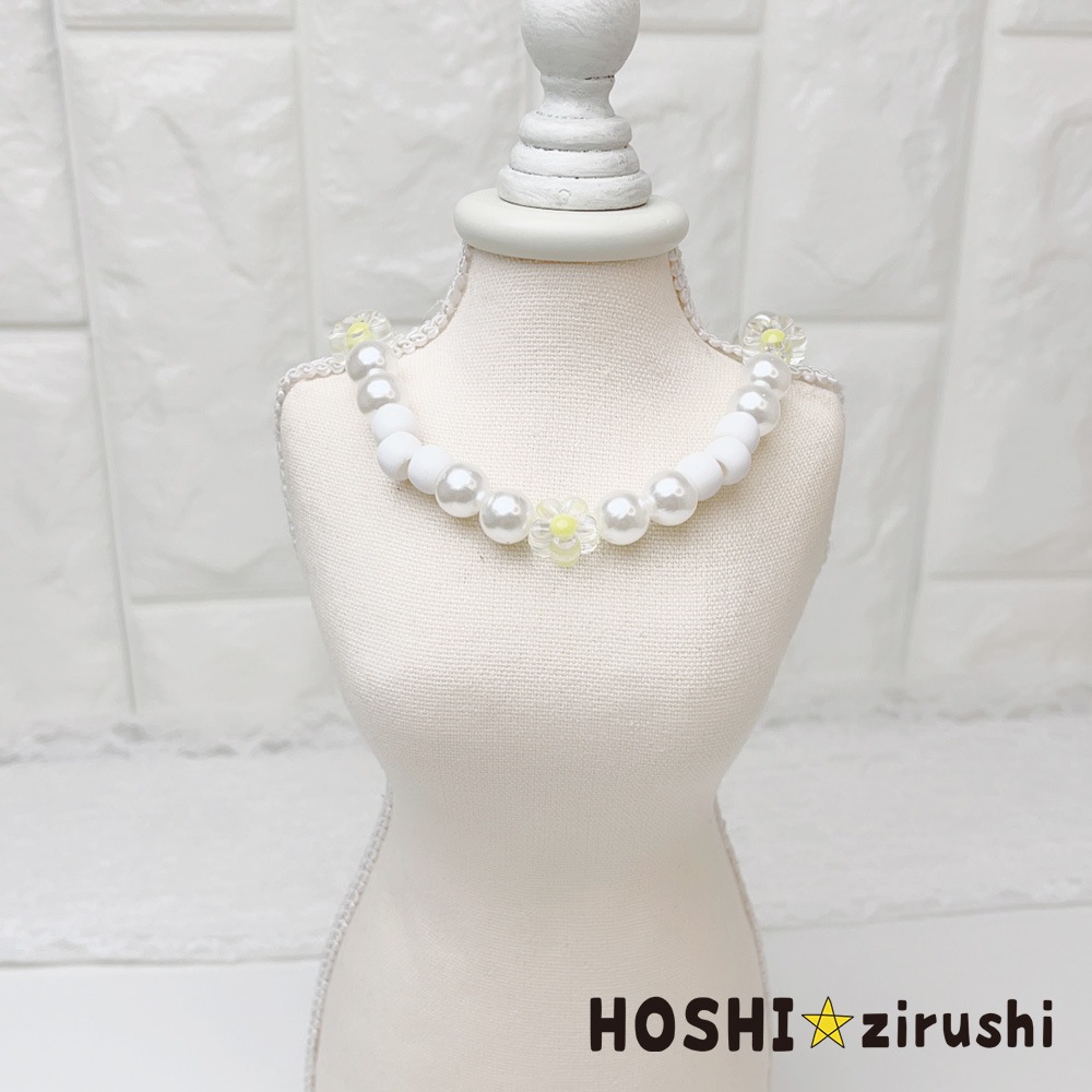 お花とパールのネックレス（小さいサイズ）【20個入り】