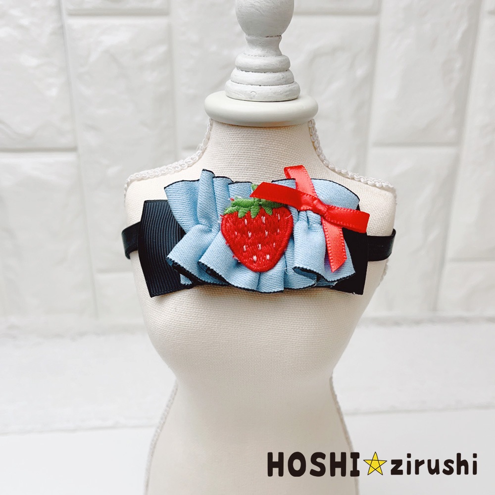 くしゅっとデニムのフルーツチョーカー【20個入り】 Pet choker Dog collar Pet ribbon Pet accessories