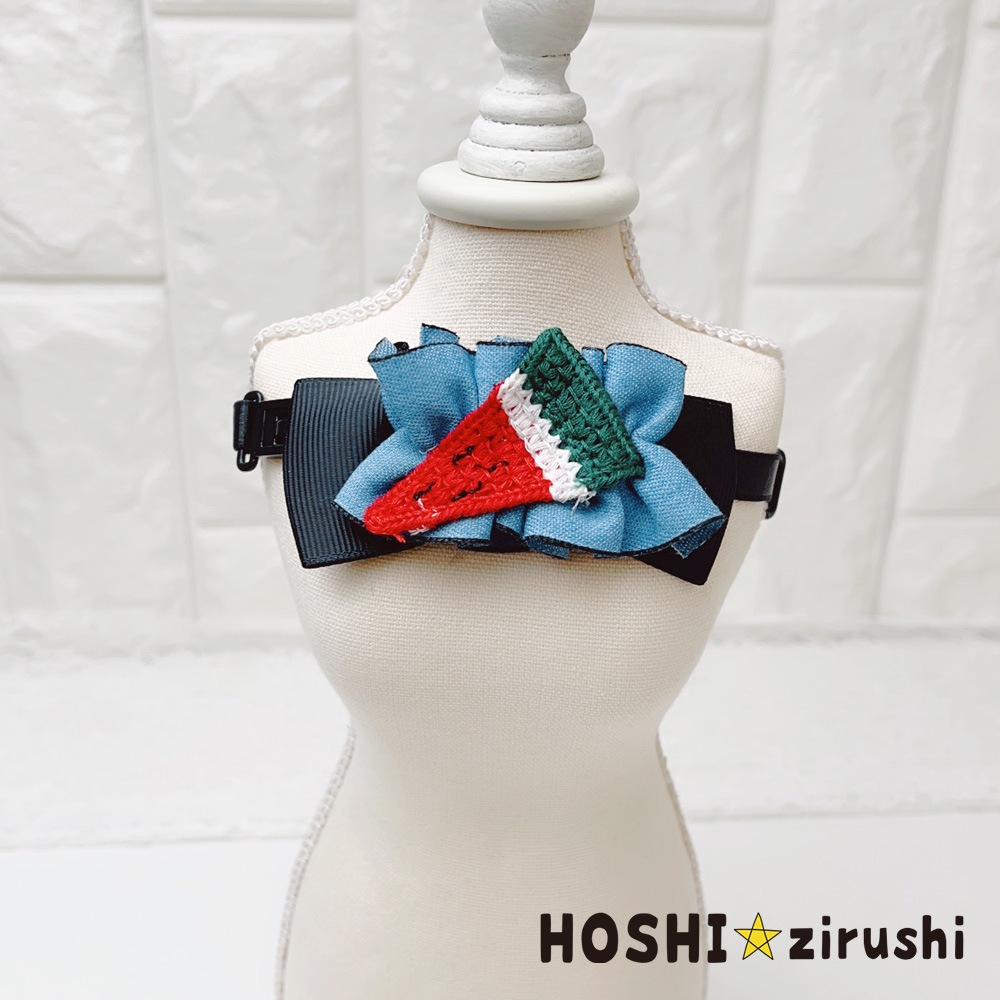 くしゅっとデニムのフルーツチョーカー【20個入り】 Pet choker Dog collar Pet ribbon Pet accessories
