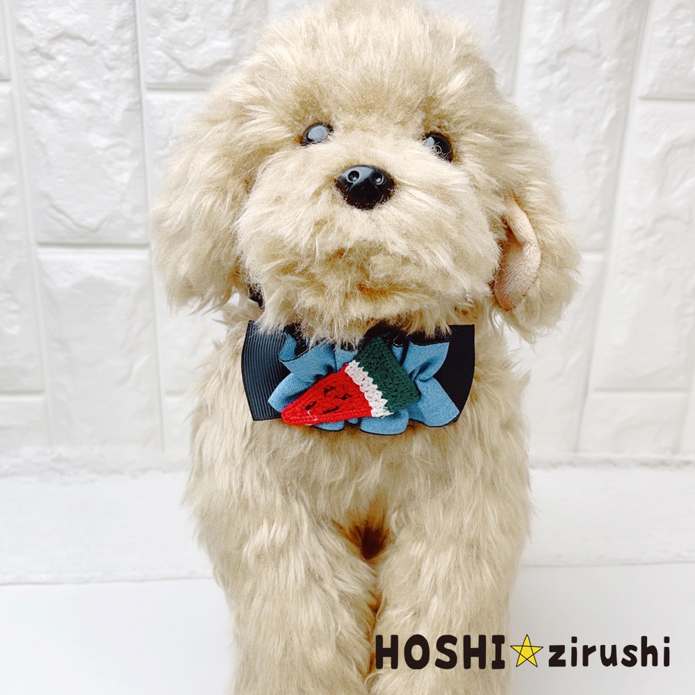 くしゅっとデニムのフルーツチョーカー【20個入り】 Pet choker Dog collar Pet ribbon Pet accessories
