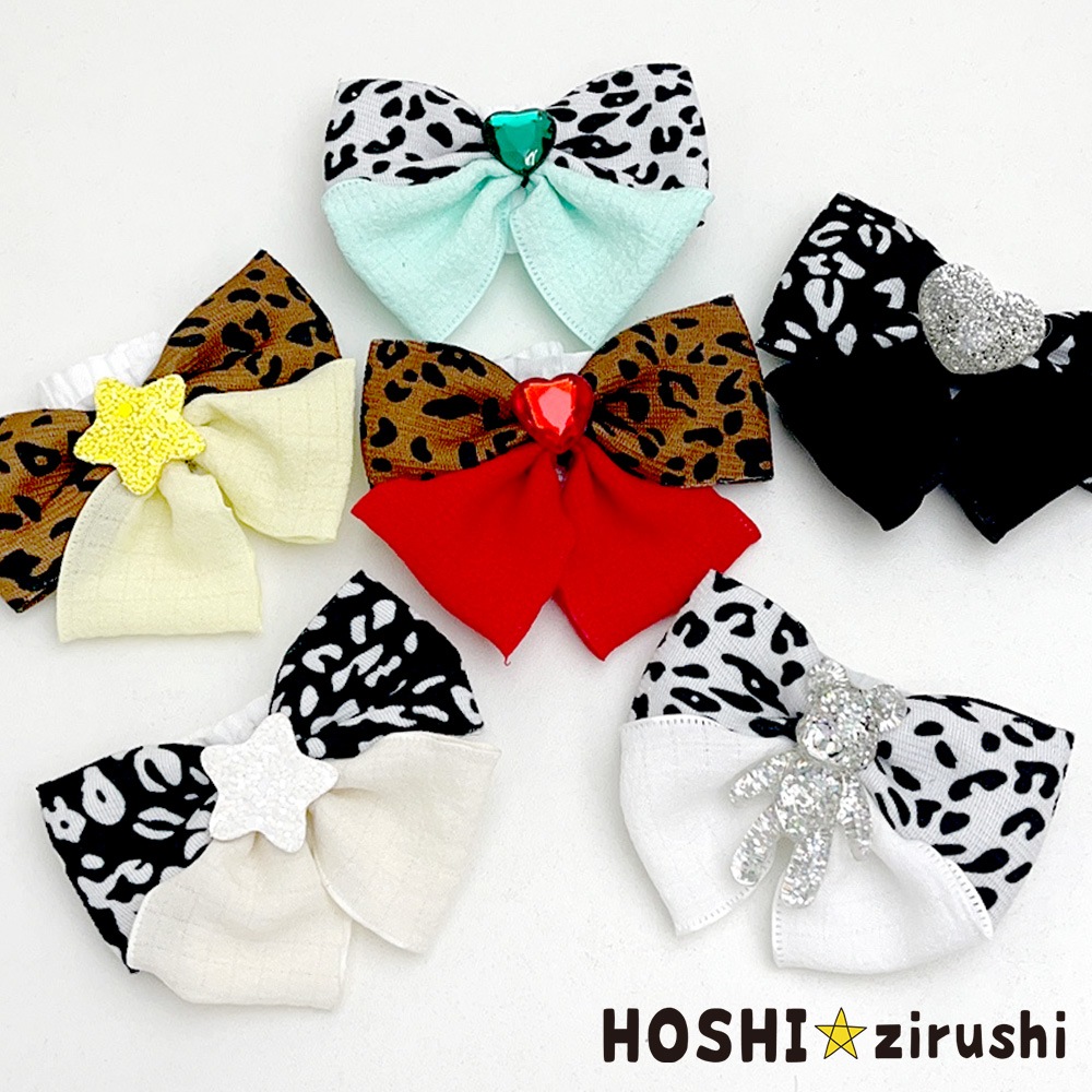 あぃ(=^ェ^=) トリミングチョーカー ヒョウ柄とナチュラルりぼんのコラボチョーカー【20個入り】 Pet