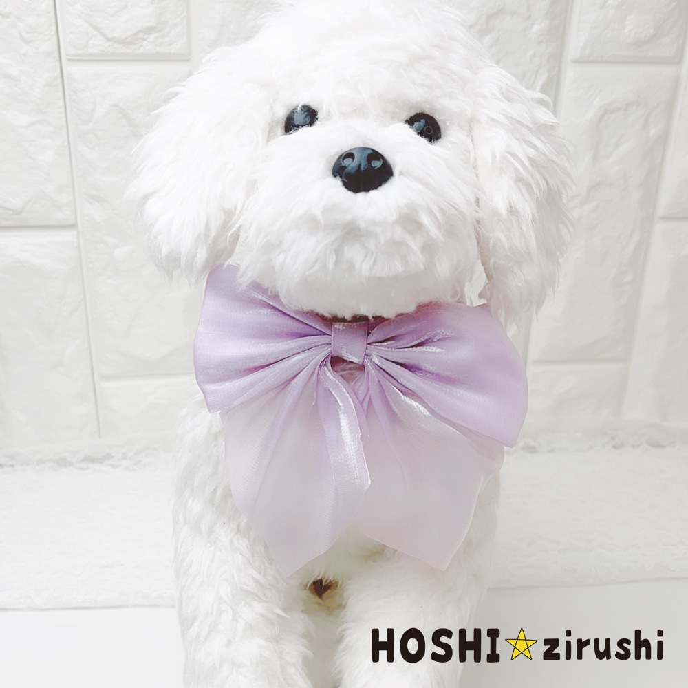 大きなシースルーリボンチョーカー【20個入り】 Pet choker Dog collar