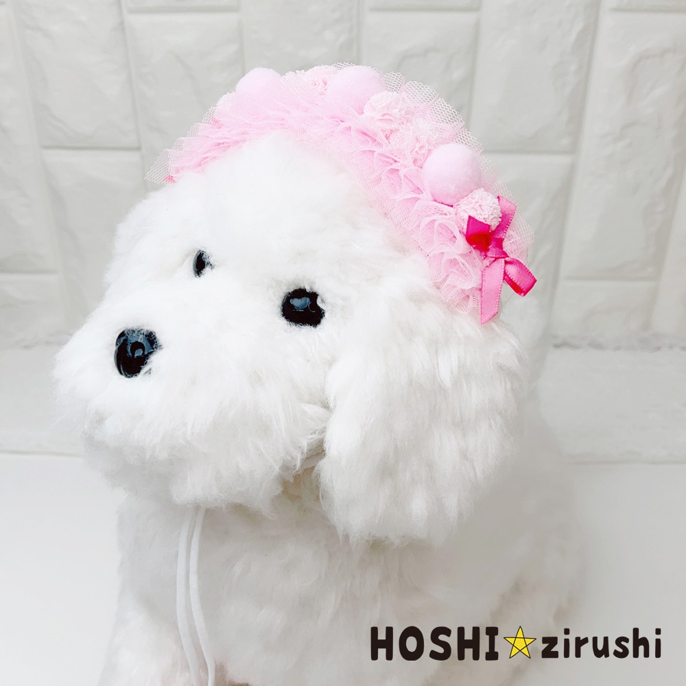 レースのガーリーヘアバンド【3個入り】　 Pet choker Dog collar Pet ribbon Pet accessories