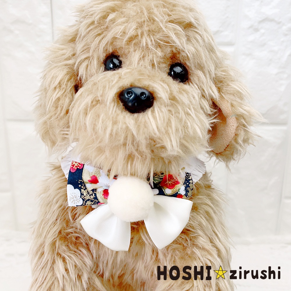 大きなポンポンがキュートなお正月チョーカー【20個入り】 Pet choker
