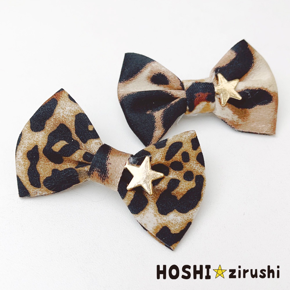 レオパードスターリボン【20個入り】Pet choker Dog collar Pet ribbon Pet accessories