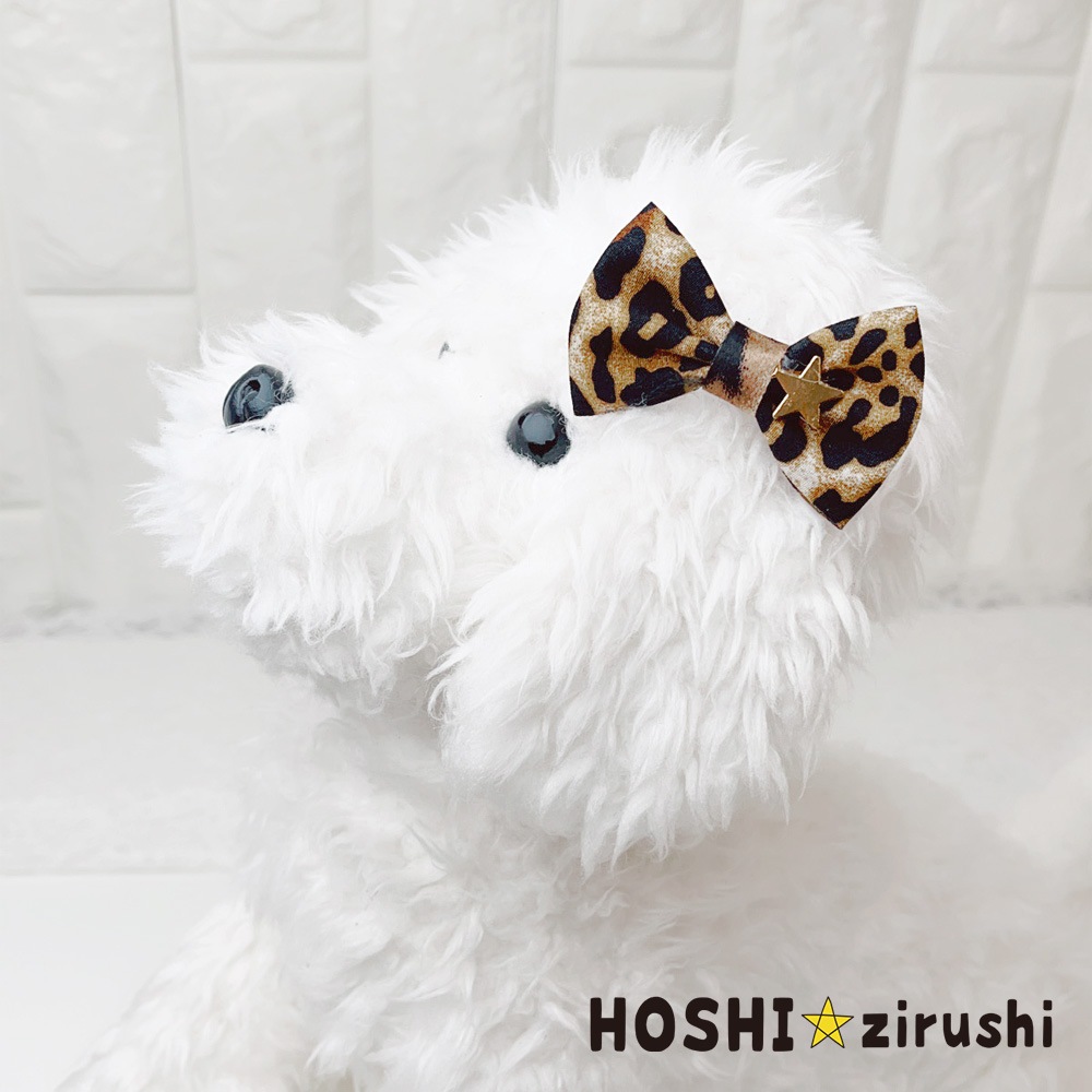 レオパードスターリボン【20個入り】Pet choker Dog collar Pet ribbon Pet accessories