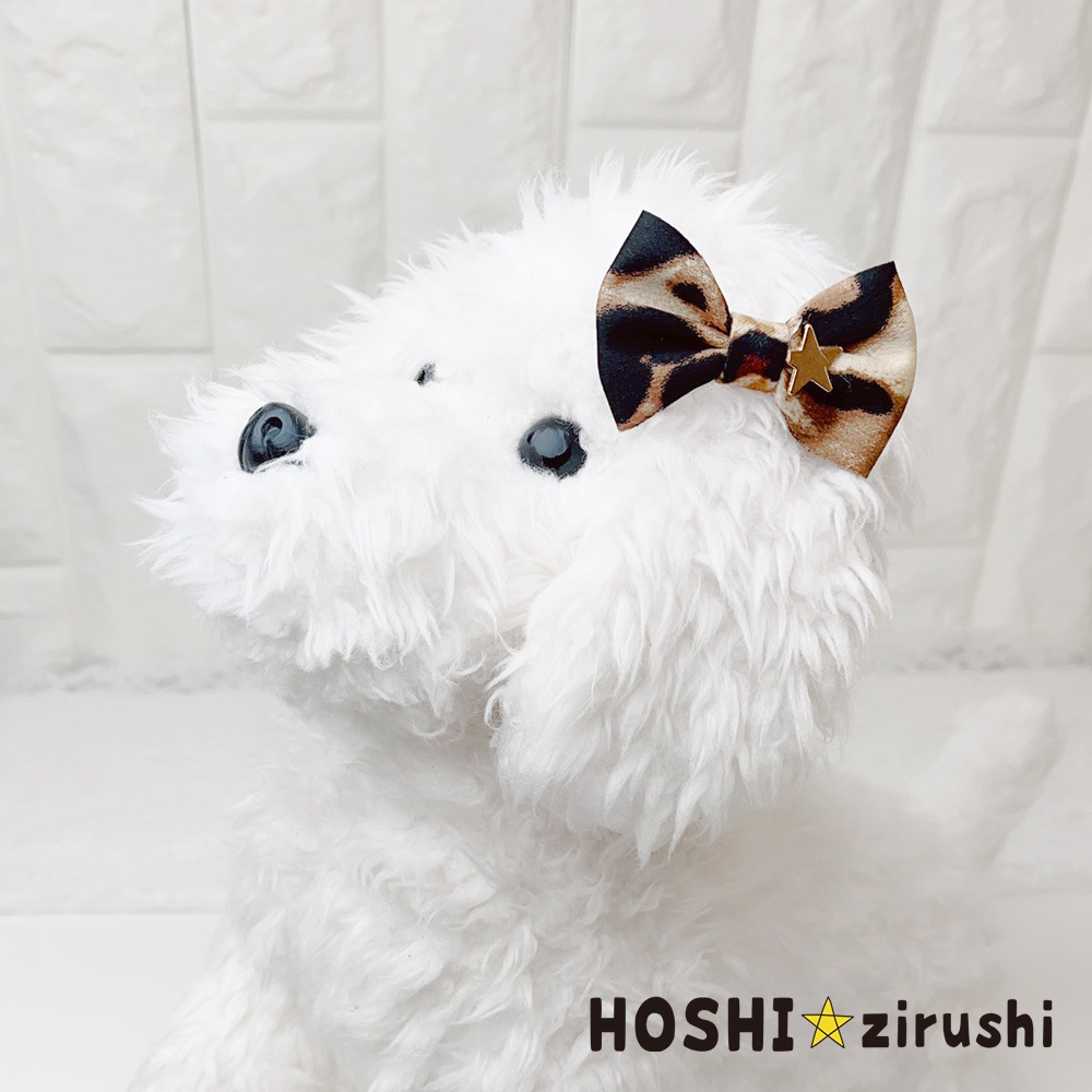 レオパードスターリボン【20個入り】Pet choker Dog collar Pet ribbon Pet accessories