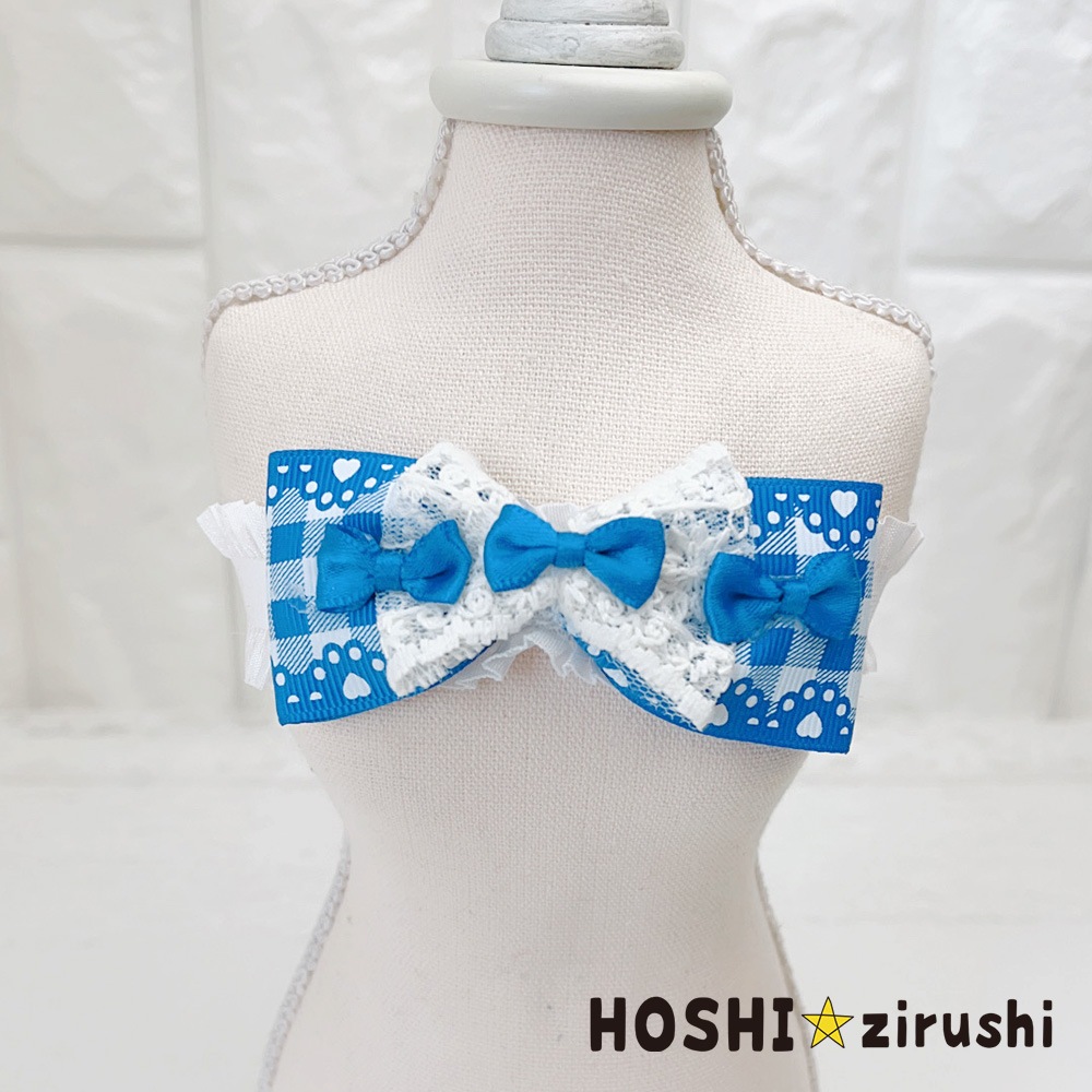 トリプルリボン付チェックチョーカー【20個入り】 Pet choker Dog collar Pet ribbon Pet accessories