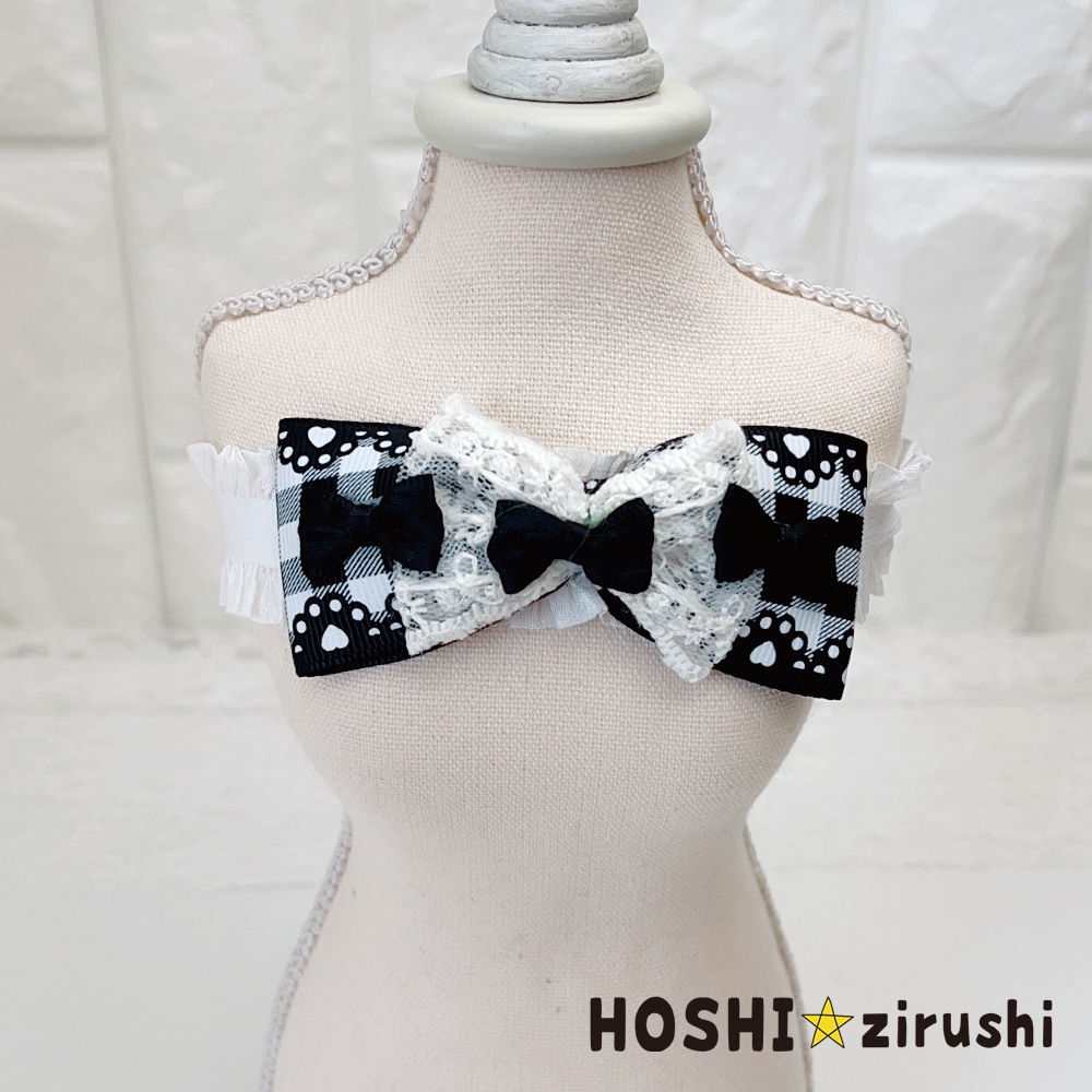 トリプルリボン付チェックチョーカー【20個入り】 Pet choker Dog collar Pet ribbon Pet accessories