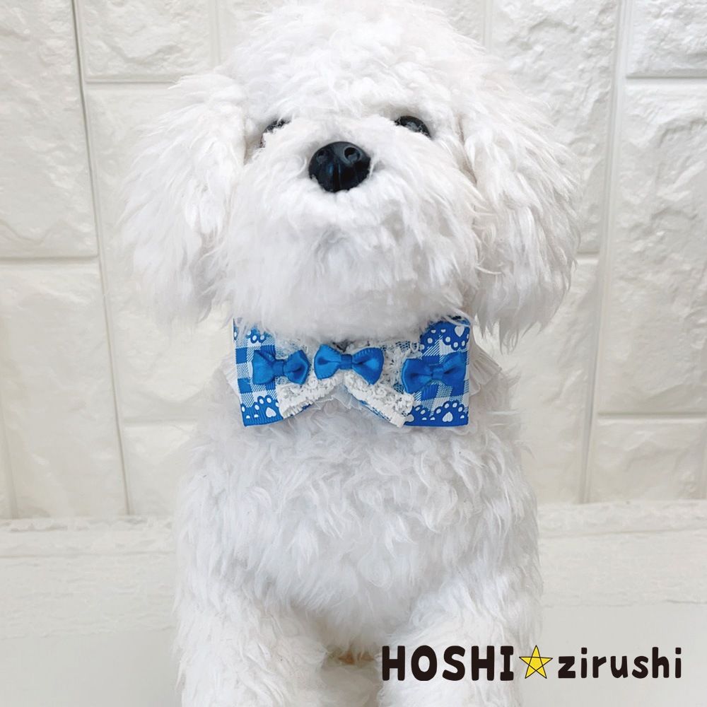 トリプルリボン付チェックチョーカー【20個入り】 Pet choker Dog collar Pet ribbon Pet accessories