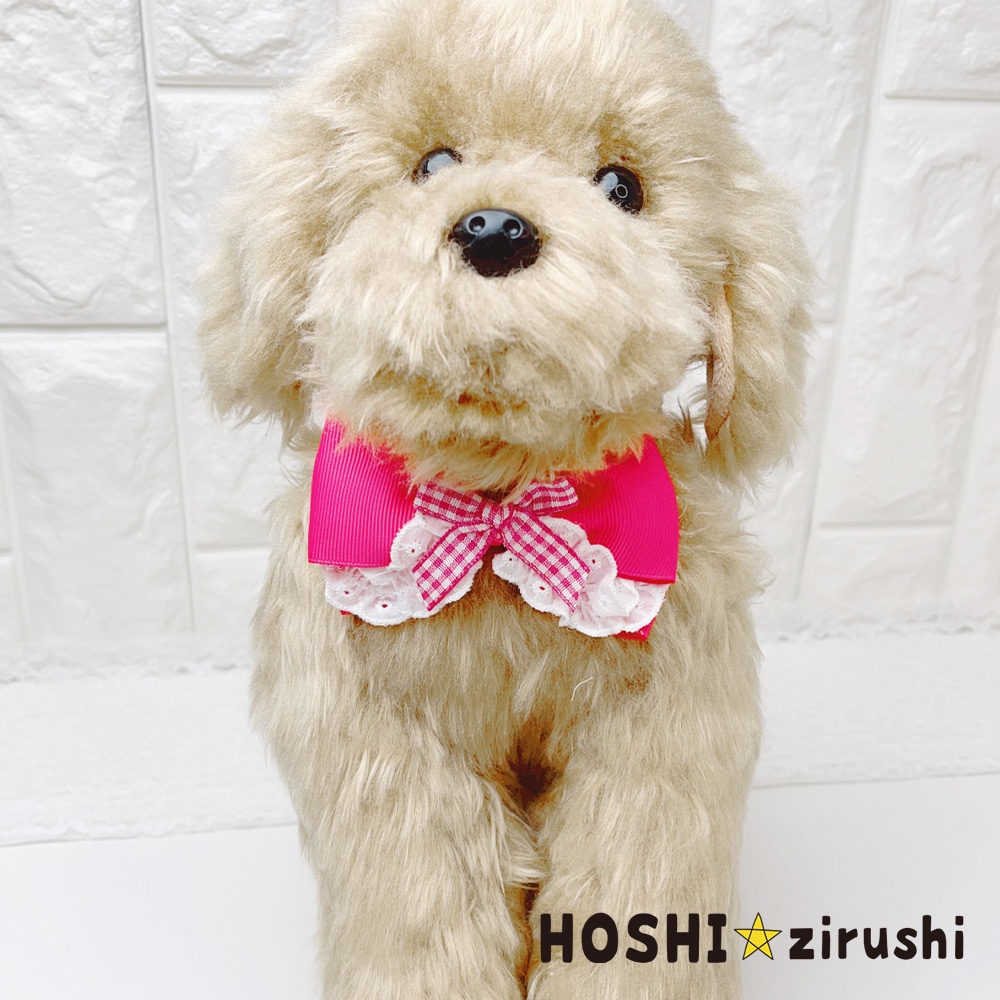 フレンチチェックのコットンフリルチョーカー【20個入り】 Pet choker