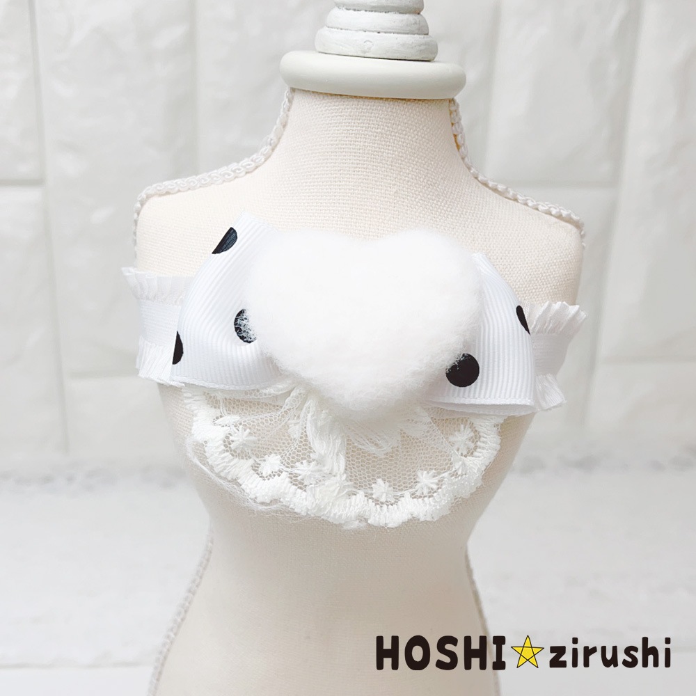 ふわふわハートのラブリーチョーカー【20個入り】 Pet choker Dog collar Pet ribbon Pet accessories