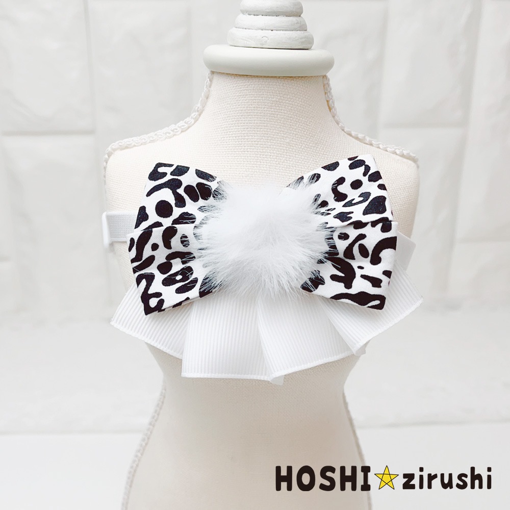 トリミングチョーカー　【183】 セピアなドットリボンチョーカー【20個入り】 Pet choker Dog collar