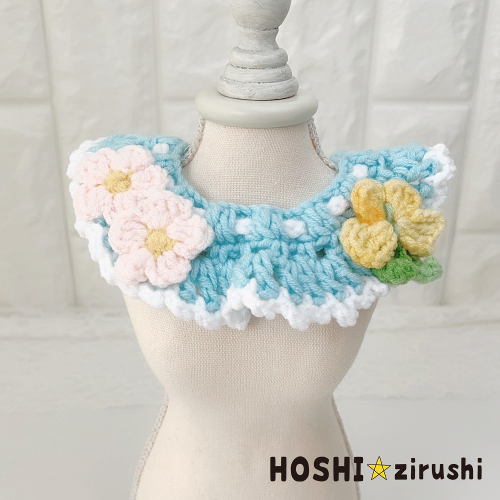 桜咲く春色ニットエプロン【10個入り】 Pet choker Dog collar Pet ribbon Pet accessories