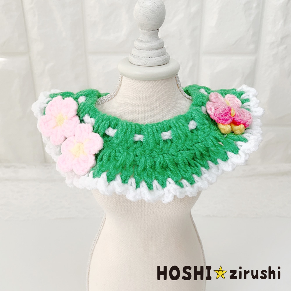 桜咲く春色ニットエプロン【10個入り】 Pet choker Dog collar Pet ribbon Pet accessories