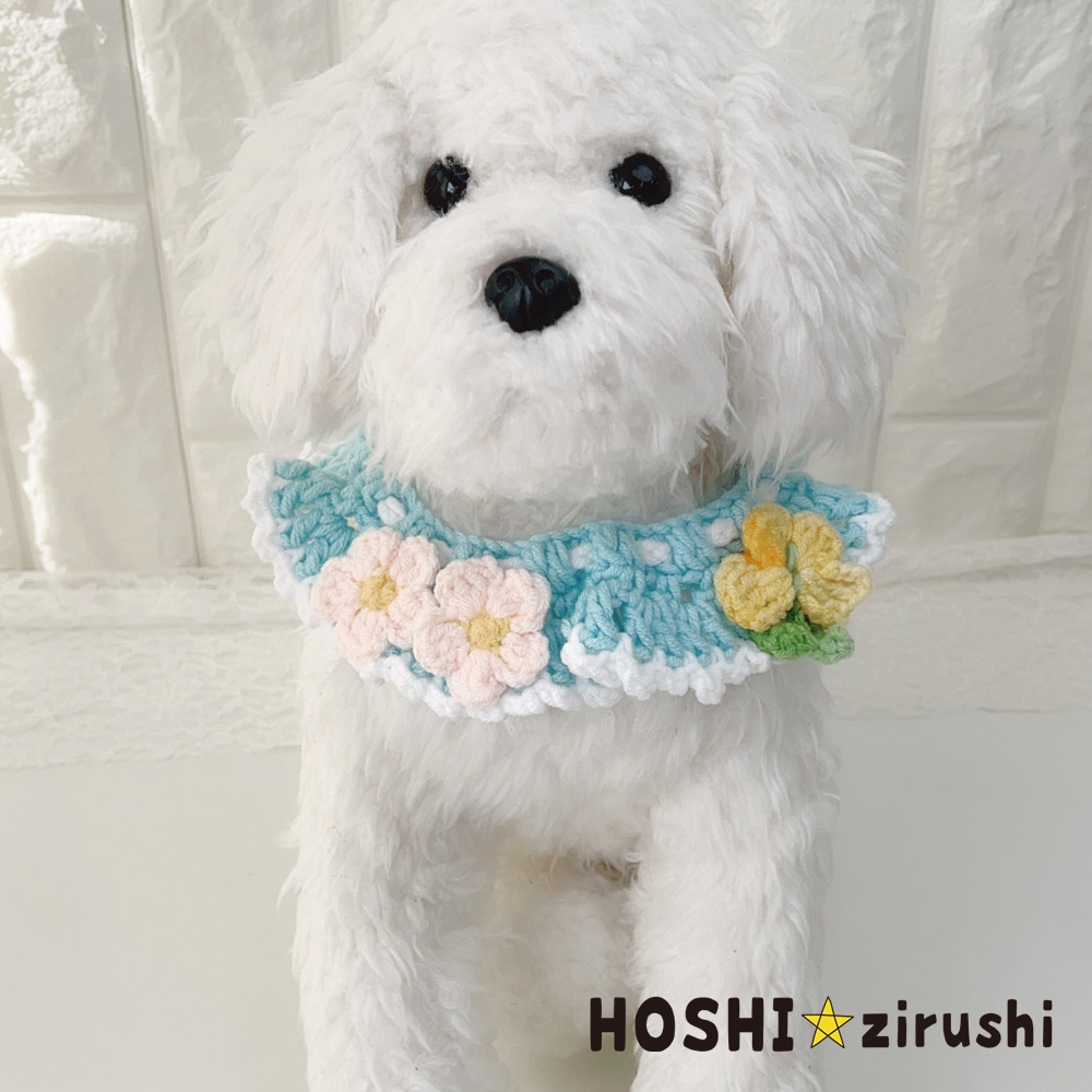 桜咲く春色ニットエプロン【10個入り】 Pet choker Dog collar Pet ribbon Pet accessories