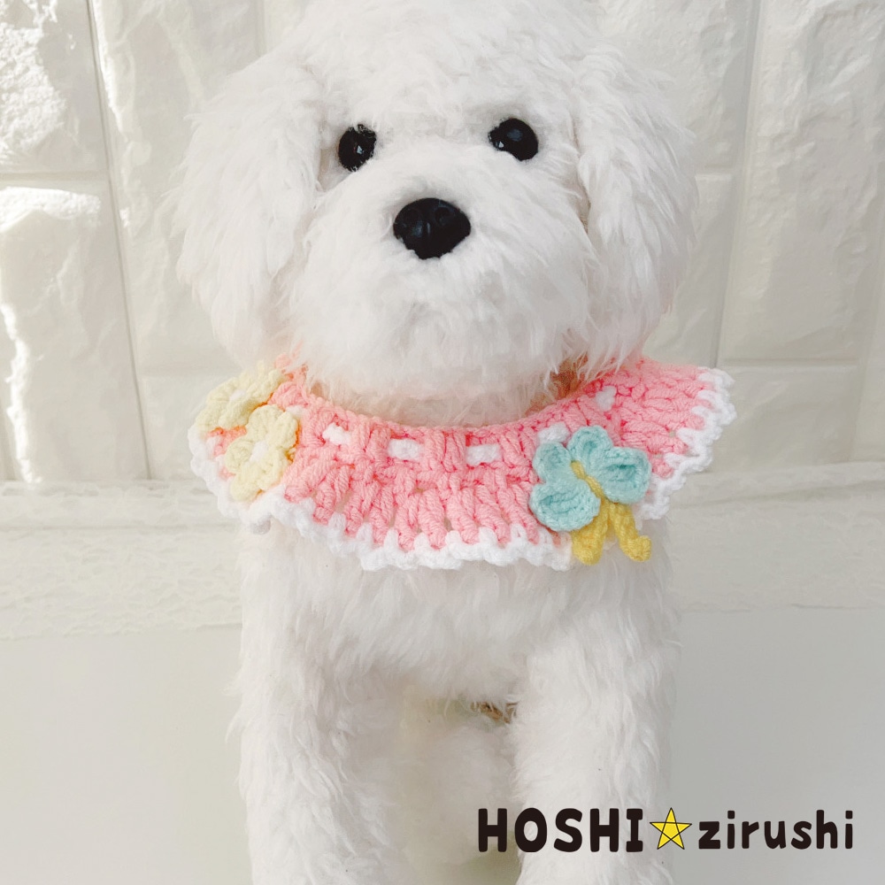 桜咲く春色ニットエプロン【10個入り】 Pet choker Dog collar Pet ribbon Pet accessories