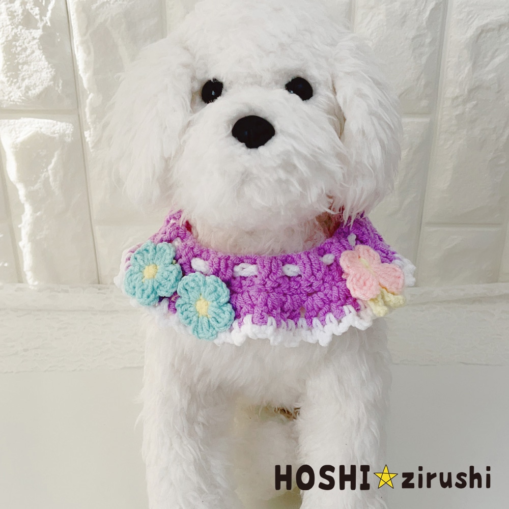 桜咲く春色ニットエプロン【10個入り】 Pet choker Dog collar Pet ribbon Pet accessories