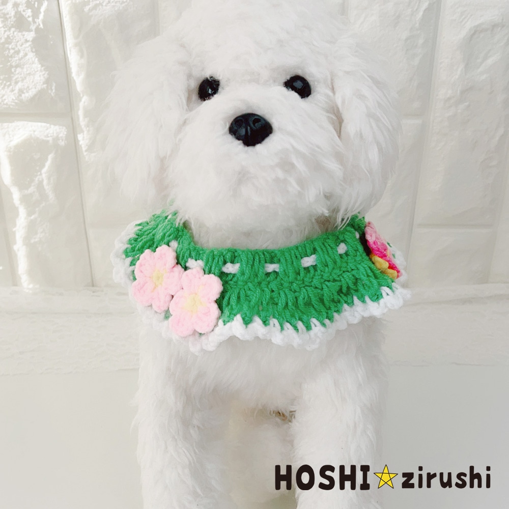 桜咲く春色ニットエプロン【10個入り】 Pet choker Dog collar Pet ribbon Pet accessories