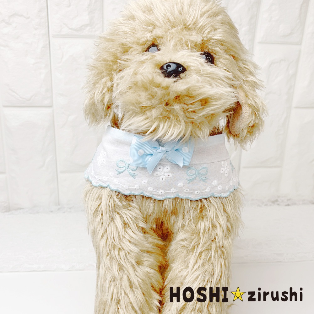 リボンの刺繍の韓国風チョーカー【10枚入】 Pet choker Dog collar Pet ribbon Pet accessories