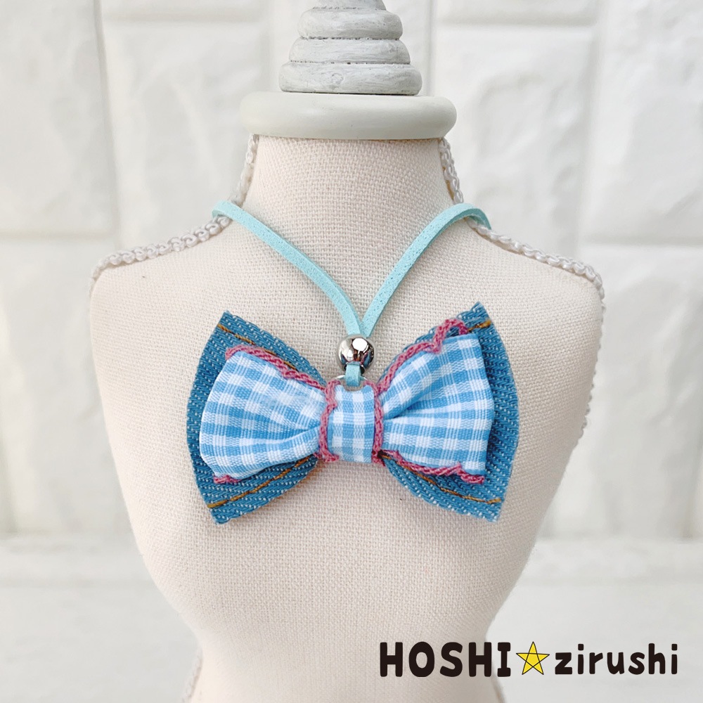 ポップギンガムペンダント【20個入り】 Pet choker Dog collar Pet ribbon Pet accessories pendant