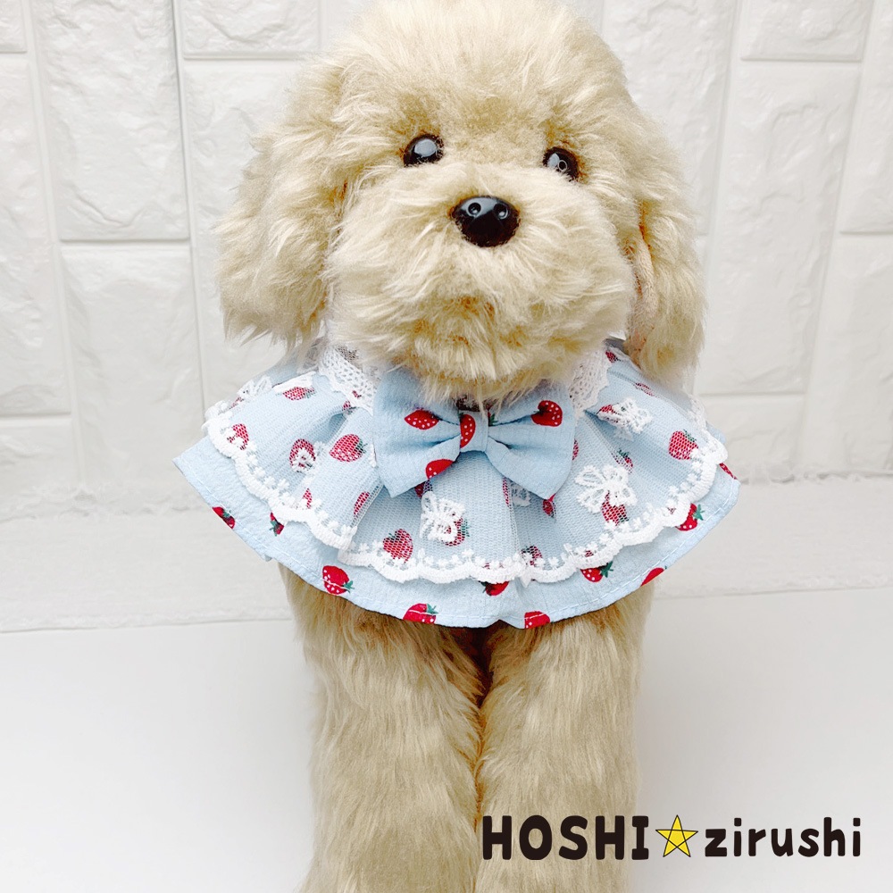 いちご柄エレガントエプロン【10個入り】　 Pet choker Dog collar Pet ribbon Pet accessories