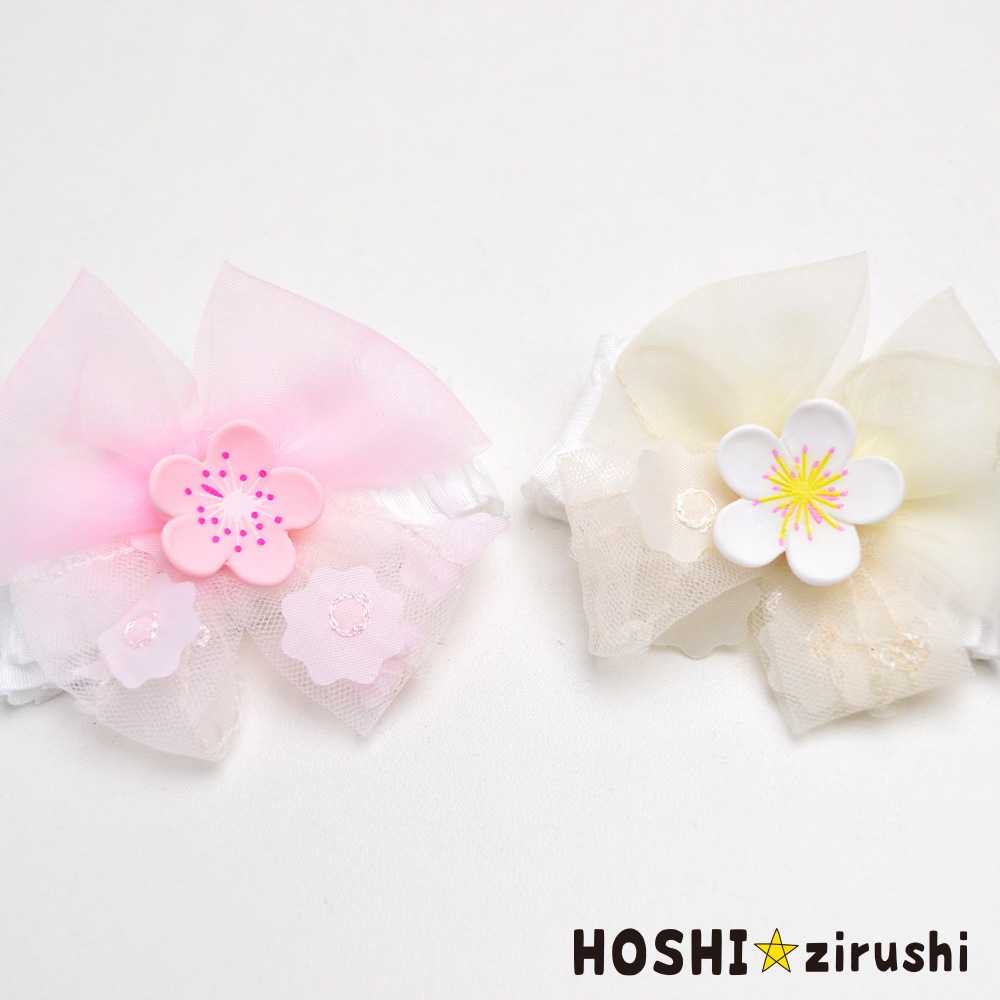 シースルーリボンの桜チョーカー（タイプ2）【20個入り】 Pet choker Dog collar Pet ribbon Pet accessories